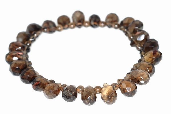 8x5-9x6mm Smoky Quartz Gemstone Grade Aa Faceted Teardrop Loose Beads 6 Inch Half Strand Lot 1, 2, 6 And 12 (90146065-812)