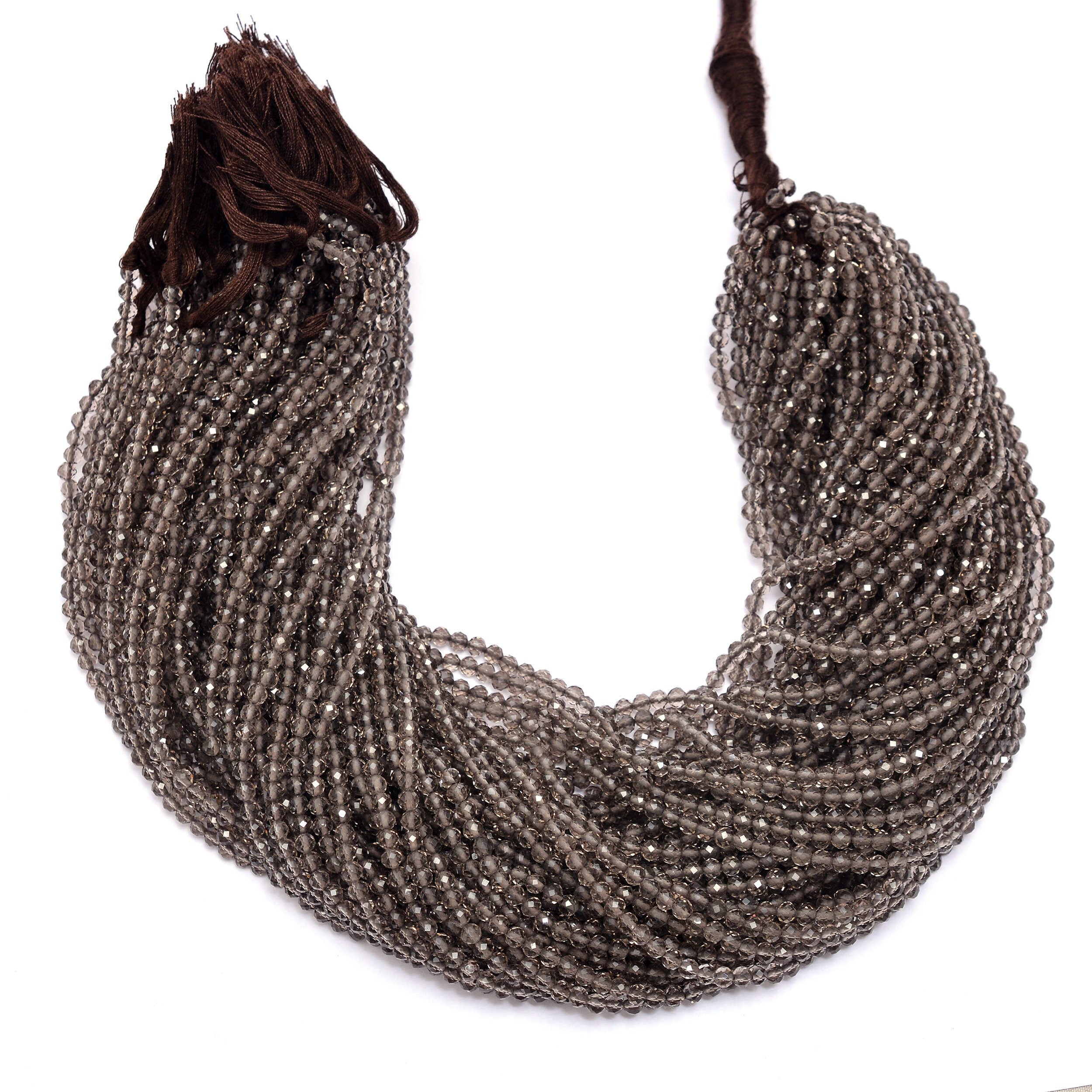 Aaa+ Smoky Quartz 3mm-4mm Micro Faceted Rondelle Beads | 13inch Strand | Natural Brown Somky Quartz Semi Precious Gemstone Beads For Jewelry Aaa+ Smoky Quartz 3mm-4mm Micro Faceted Rondelle Beads | 13inch Strand | Natural Brown Somky Quartz Semi Precious Gemstone Beads For Jewelry