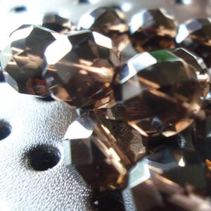 Smoky Quartz Beads 8mm Faceted Chocolate Brown Rounds - 6 Pieces