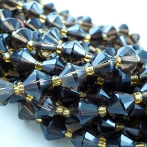Smoky Quartz Beads (Bicone)(Faceted)(8mm)(16"Strand)(16"Strand)