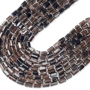 Natural Smoky Quartz Gemstone 12X8MM Faceted Cylinder Round Tube Loose BeadsBULK LOT 1,2,6,12 and 50 (D465) Natural Smoky Quartz Gemstone 12X8MM Faceted Cylinder Round Tube Loose BeadsBULK LOT 1,2,6,12 and 50 (D465)