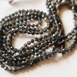 2.5mm Smoky Quartz Faceted Rondelles Natural Smoky Quartz Beads For Necklace Smoky Quartz Jewelry (1str - 5str Options) - Dga76