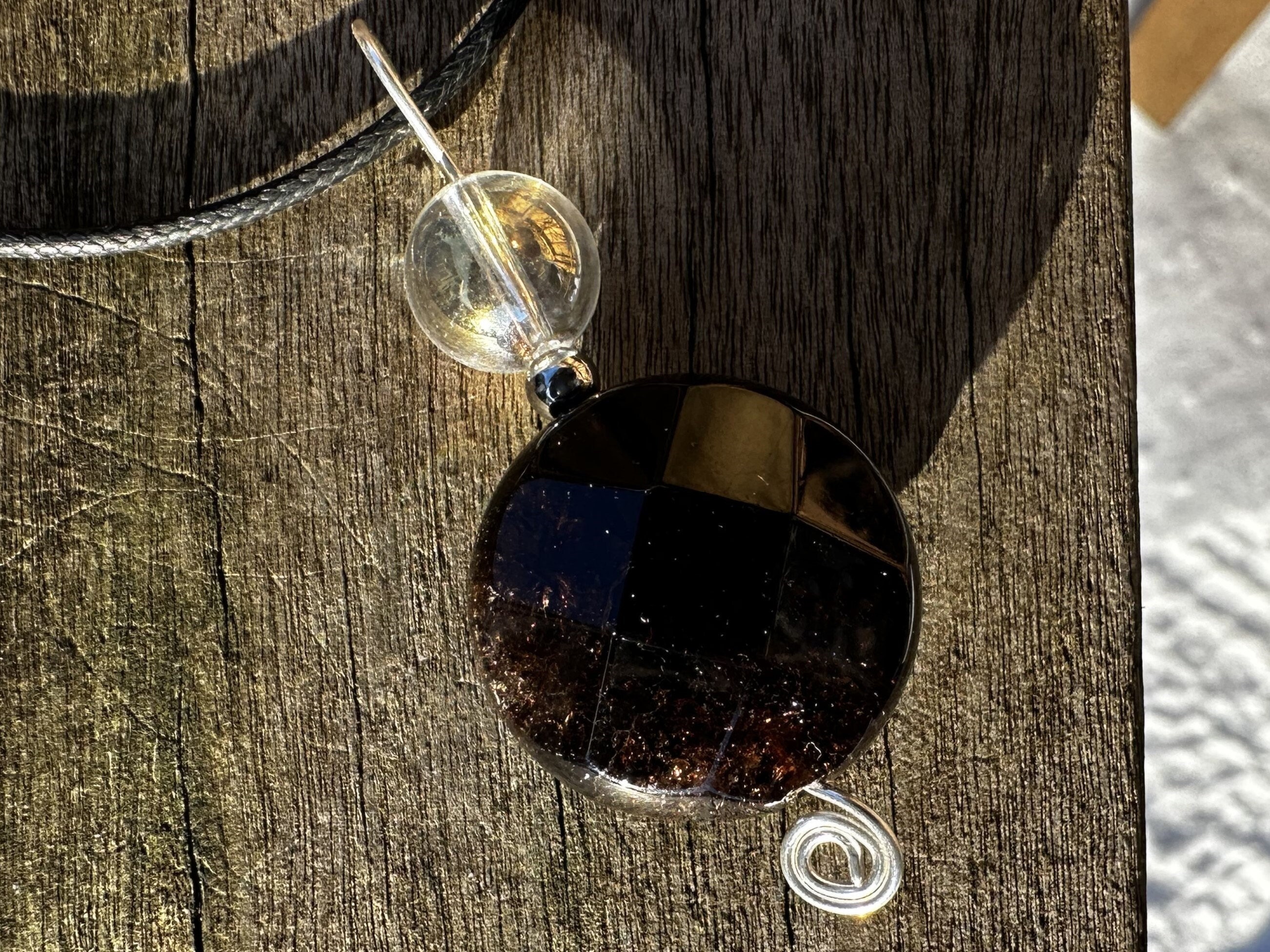Smoky Quartz  And Angel Aura Healing Stone Protection Necklace With Positive Energy!