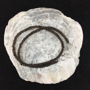 Smoky Quartz Baroque Beaded Necklace, Single Strand Adjustable Sterling Toggle Clasp (p-1)