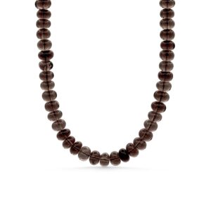 Smoky Quartz Necklace | Beaded Gemstone Necklace 5mm | [ENSP1104] Smoky Quartz Necklace | Gift for her | Statement gemstone necklace #0578