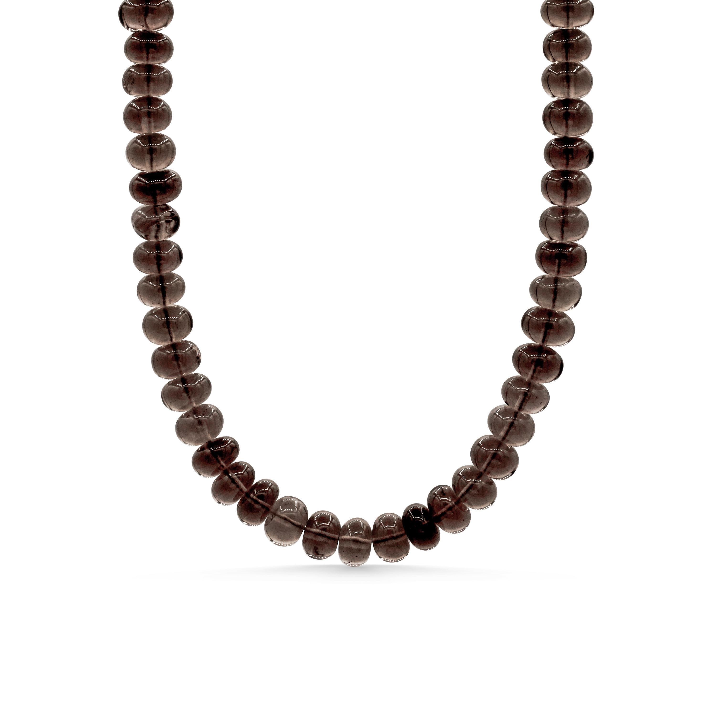 Smoky Quartz Necklace | Beaded Gemstone Necklace 5mm | [ensp1104] Smoky Quartz Necklace | Gift For Her | Statement Gemstone Necklace #0578