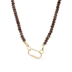 Smoky Quartz Necklace | Beaded smoky quartz jewelry | Smoky Quartz Necklace | Gift for her | Statement gemstone necklace