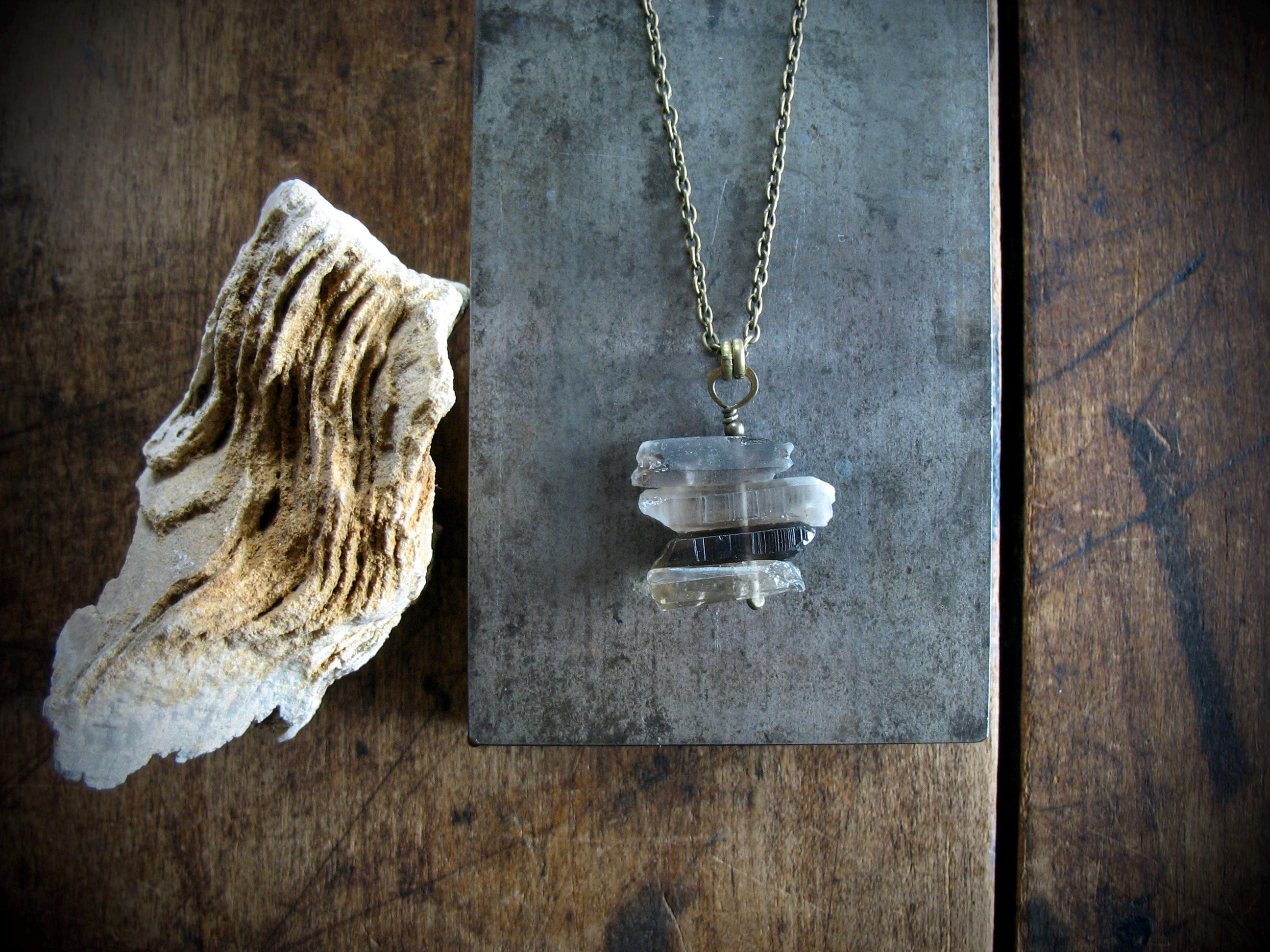 Smoky Quartz Crystal Point Gemstone Necklace Jewelry Made In Usa