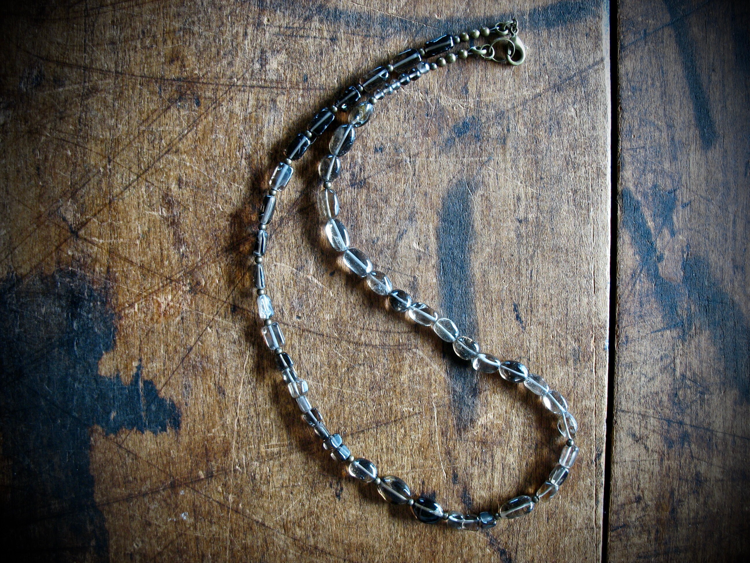 Smoky Quartz Gemstone Beaded Strand Necklace Jewelry Made In The Usa Smoky Quartz Gemstone Beaded Strand Necklace Jewelry Made In The Usa