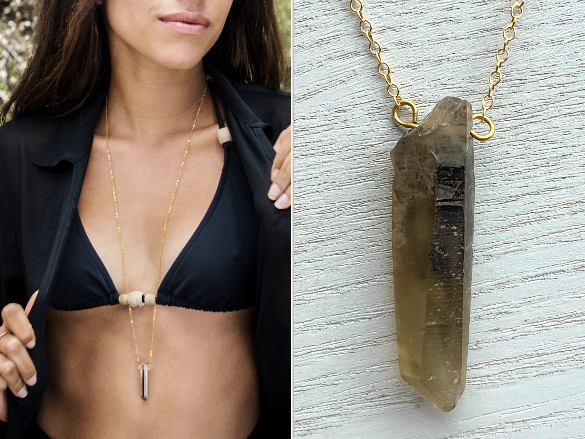 Rough Smoky Quartz Necklace Gold, Handmade Smokey Quartz Pendant, Raw Crystal Necklace, Genuine Gemstone Crystal Healing Necklace Silver Rough Smoky Quartz Necklace Gold, Handmade Smokey Quartz Pendant, Raw Crystal Necklace, Genuine Gemstone Crystal Healing Necklace Silver