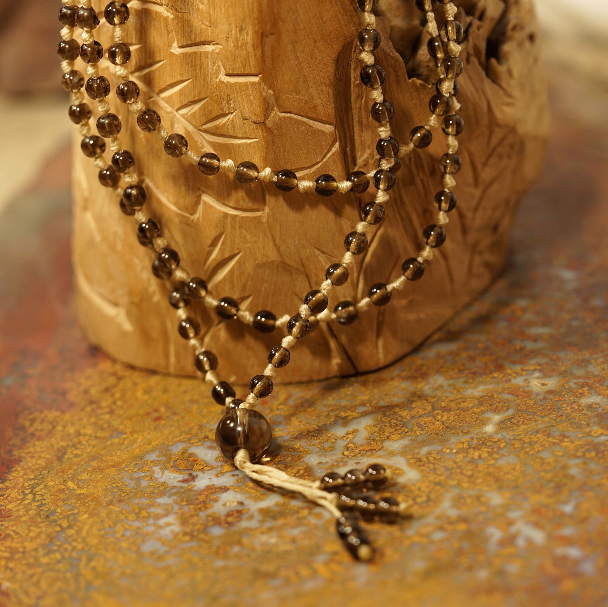 Smoky Quartz Mala • Smoky Quartz Necklace • 4mm • 6mm • 8mm • 108+1 • Smoky Quartz Mala Beads • Beaded Necklace • Tassel Necklace • 4184