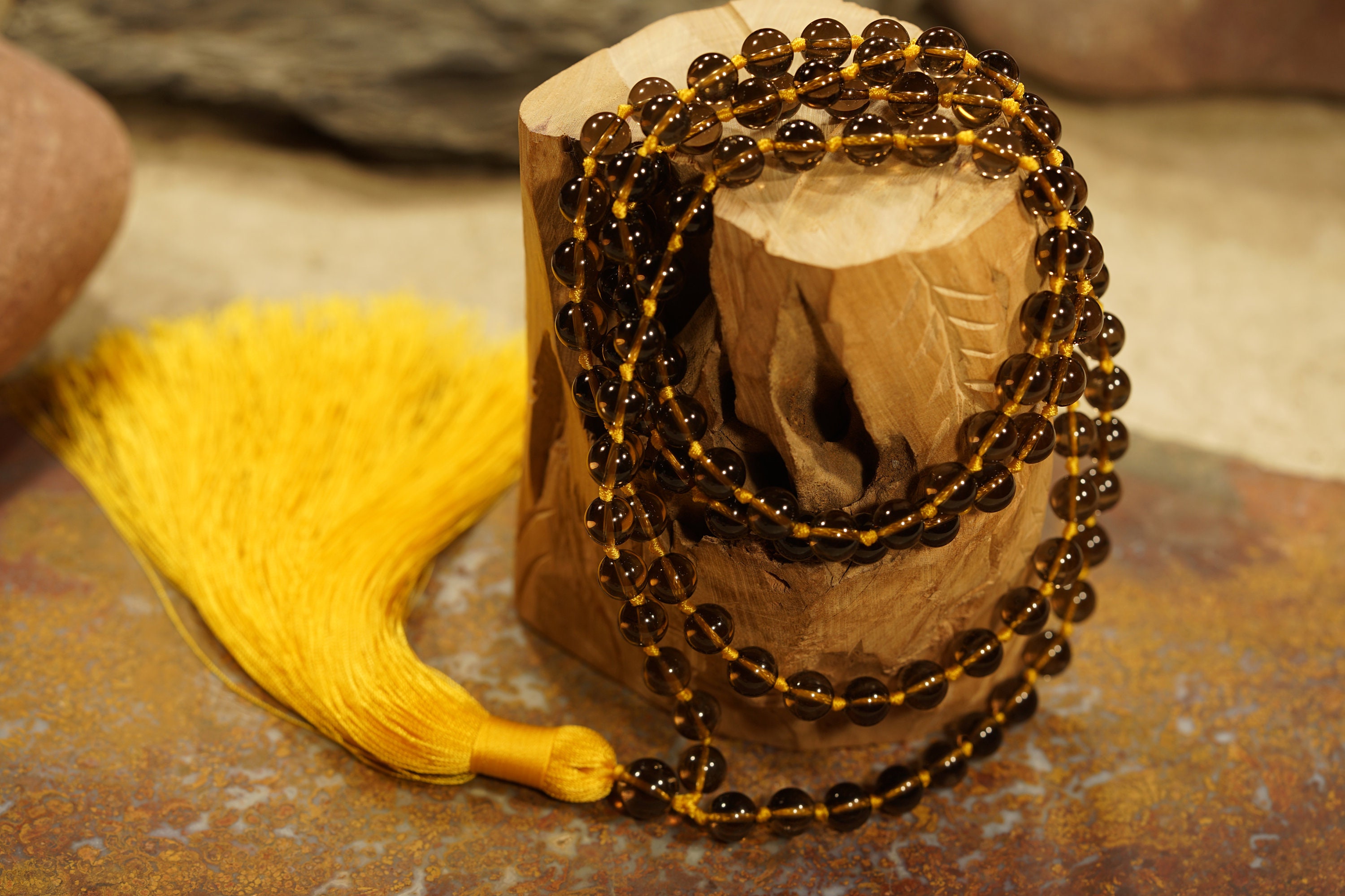 Smoky Quartz Mala • Smoky Quartz Necklace • 6mm • 8mm • 108+1 • Smoky Quartz Mala Beads • Beaded Necklace • Tassel Necklace • 3751 Smoky Quartz Mala • Smoky Quartz Necklace • 6mm • 8mm • 108+1 • Smoky Quartz Mala Beads • Beaded Necklace • Tassel Necklace • 3751