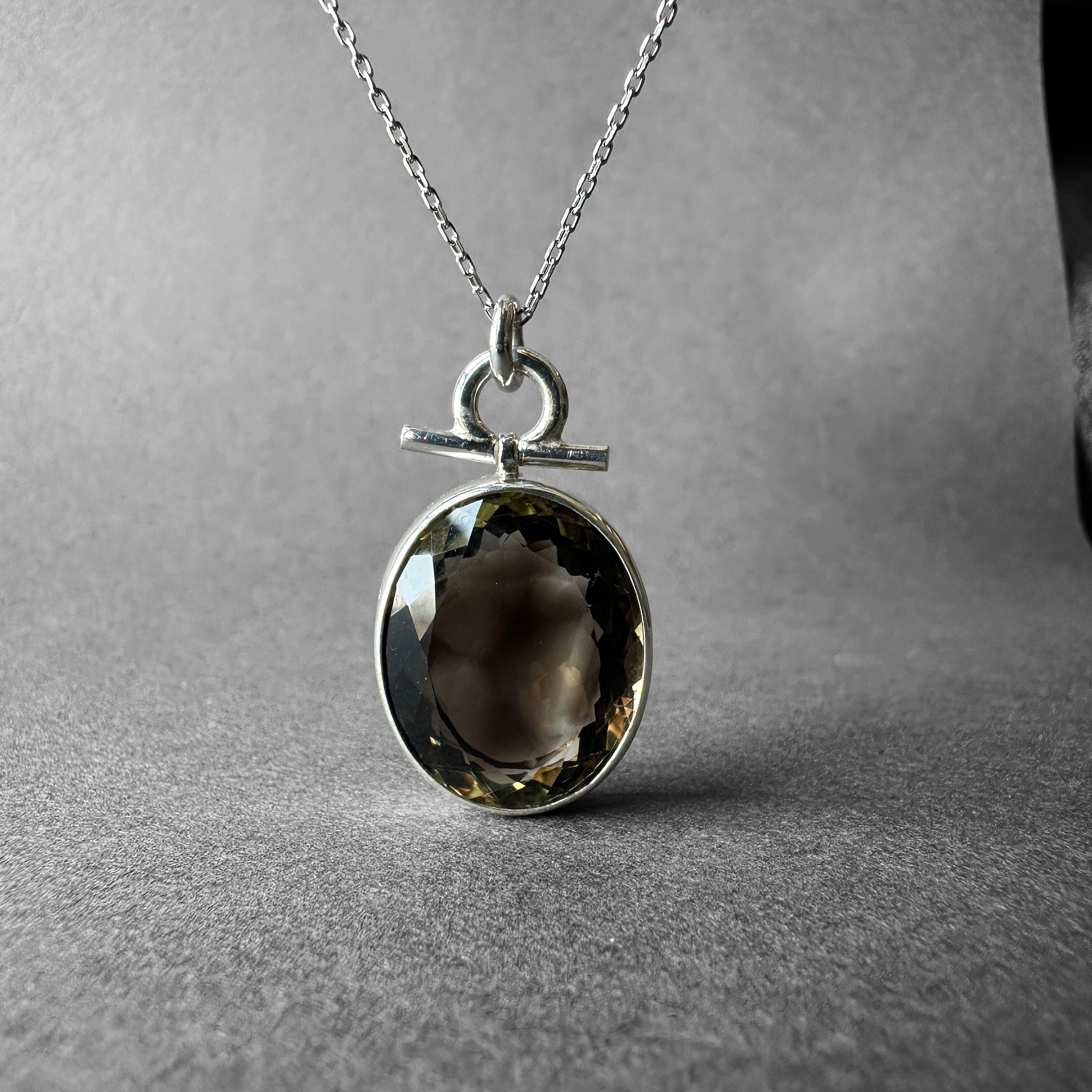 Natural Smoky Quartz Silver Necklace, Black Quartz Silver Necklace, Smoky Quartz Crystal Jewelry, Smoky Quartz Men Necklace, Gift For Her