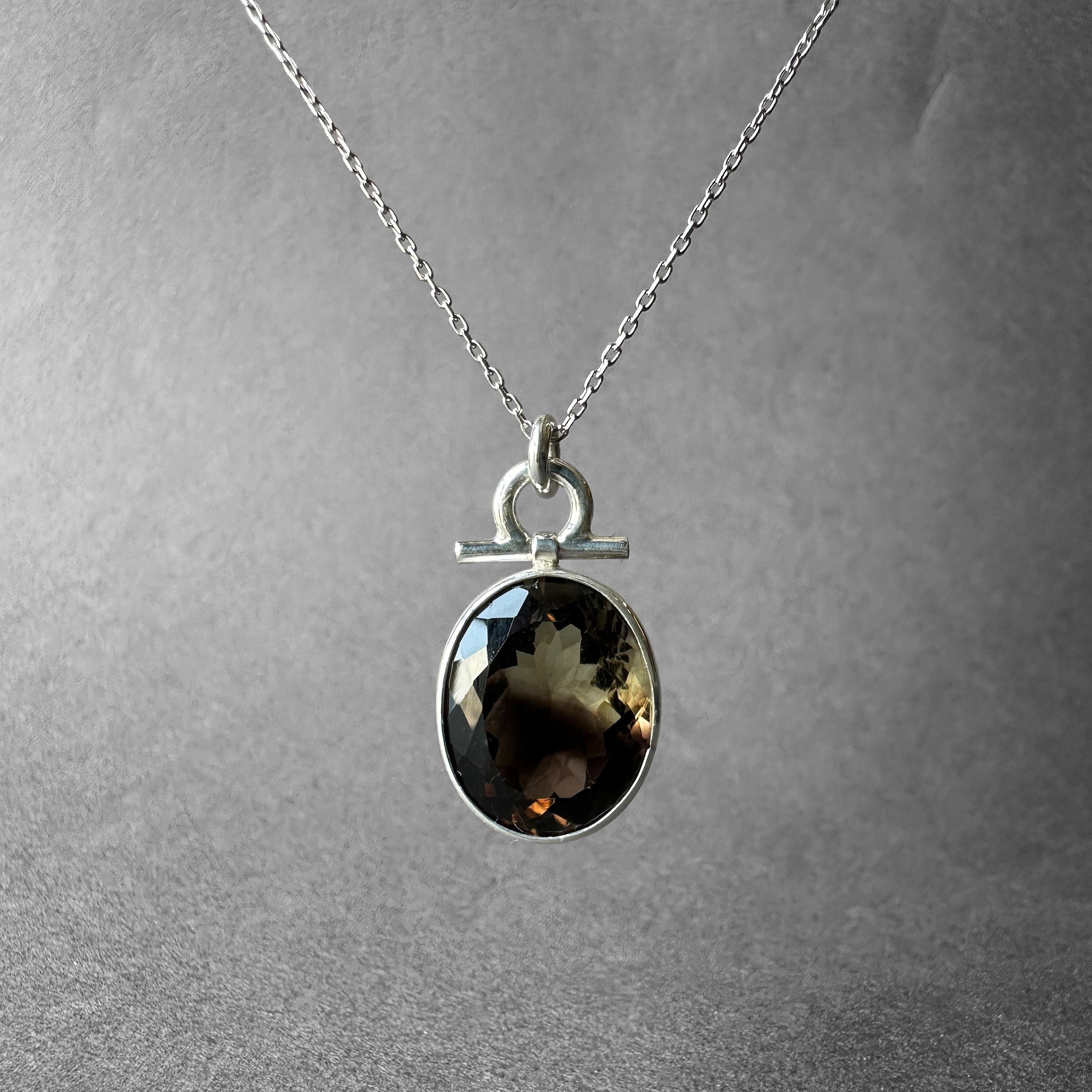 Natural Smoky Quartz Silver Necklace, Black Quartz Silver Necklace, Smoky Quartz Crystal Jewelry, Smoky Quartz Men Necklace, Gift For Her