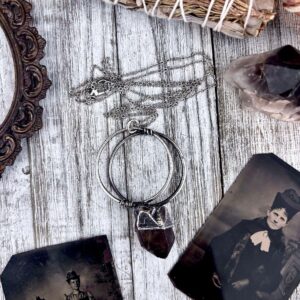 Raw Smoky Quartz Crystal Necklace in Fine Silver / Foxlark Collection - One of a Kind / Witchy Jewelry Bohemian Necklace