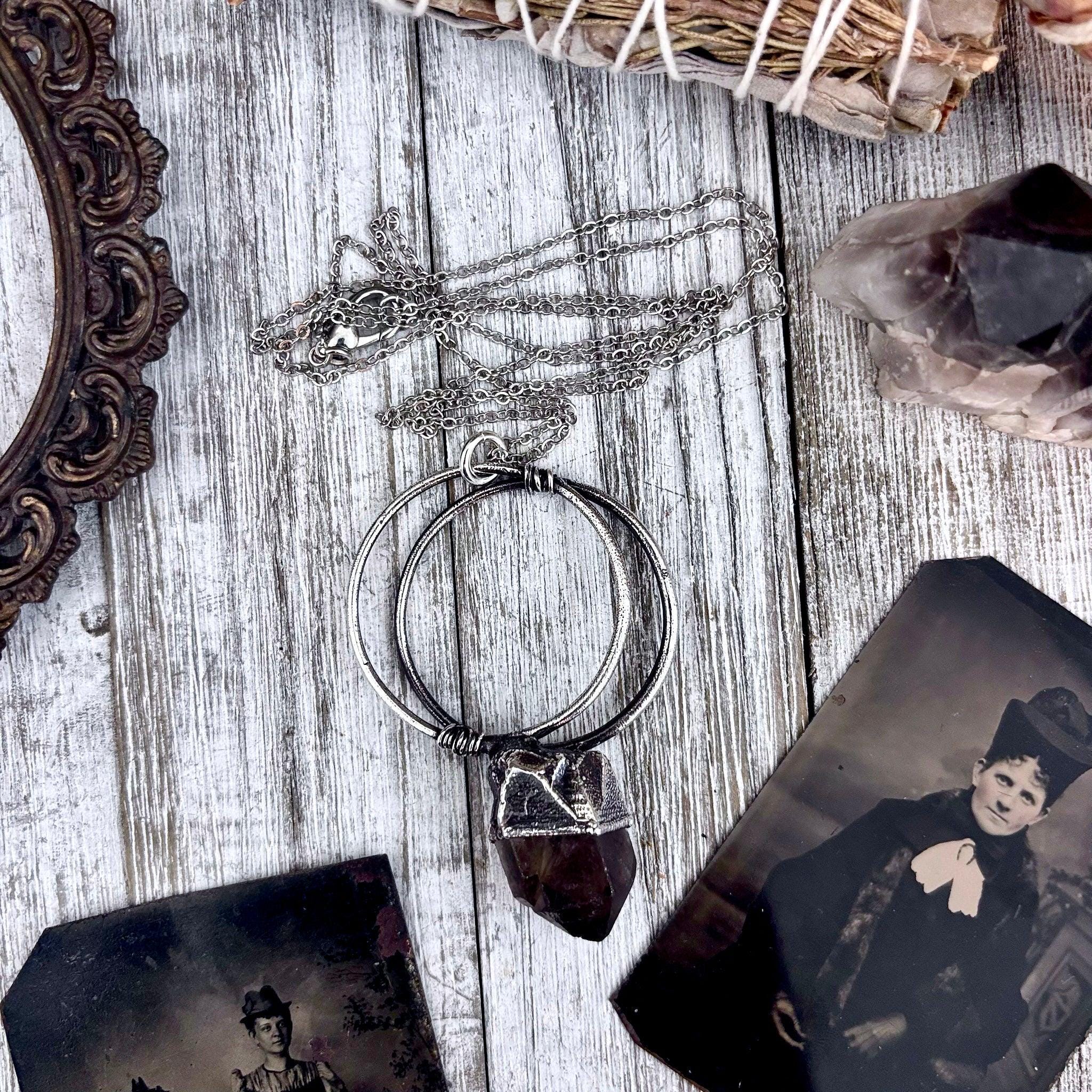 Raw Smoky Quartz Crystal Necklace In Fine Silver / Foxlark Collection - One Of A Kind / Witchy Jewelry Bohemian Necklace
