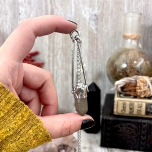 Raw Smoky Quartz Crystal Necklace In Fine Silver / Foxlark Collection - One Of A Kind Raw Smoky Quartz Crystal Necklace In Fine Silver / Foxlark Collection - One Of A Kind