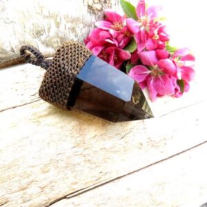 Smokey Quartz Crystal Point Macrame Necklace, Luxe Boho, Glamorous Vibes, Statement Necklace, Gift Ideas For The Crystal Collector, For Her,