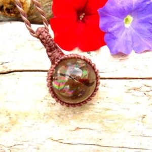 Smokey Quartz Crystal Sphere Necklace, Macrame Gemstone Jewelry, For Her, Crystal Collector