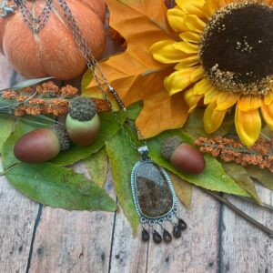 Sphenodiscus and Smokey Quartz Artisan Necklace