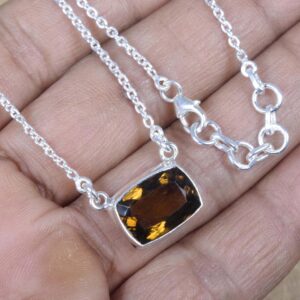 Smoky Quartz Sterling Silver Necklace: Handmade Gemstone Chain