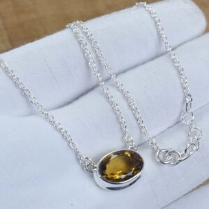Smoky Quartz Sterling Silver Necklace: Handmade Gemstone Chain
