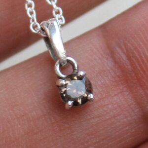 Smoky Quartz Sterling Silver Necklace: Handmade Minimalist Jewelry