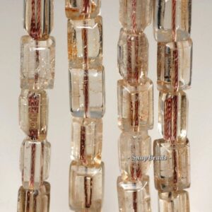 12x8mm Smoky Quartz Gemstone Rectangle Loose Beads 7 Inch Half Strand (90191368-b10-519)