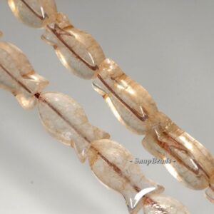 21x10mm Smoky Quartz Gemstone Fish Loose Beads 6.5 Inch Half Strand (90191363-b11-520)