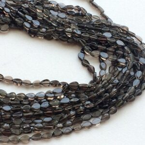 5-5.5mm Smoky Quartz Plain Pear Straight Drill, Smoky Quartz Briolettes, Smoky Quartz For Jewelry, 13 Inch Smoky Pear - Rama189