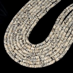 6x3mm Graphic Feldspar Smoky Quartz Gemstone Heishi Discs Beads Loose Beads Bulk Lot 1,2,6,12 And 50 (p18)