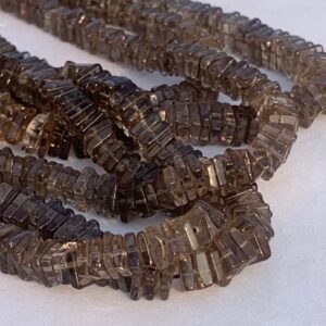 Amazing Natural Smokey Quartz Smooth Heishi Square Shape Beads 6-7mm Gemstone Smokey High Quality Beads For Jewelry Making Gift