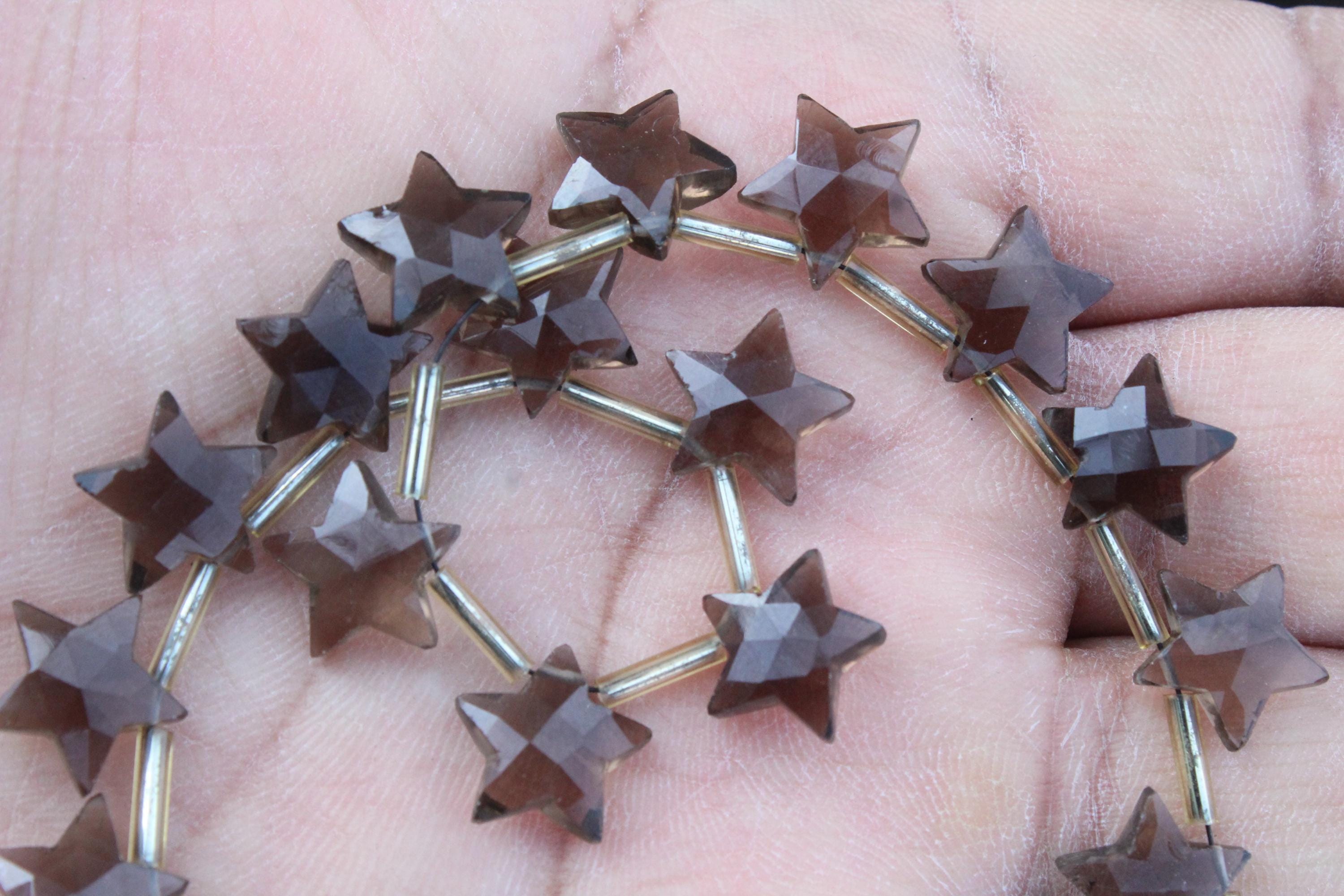 Smoky Quartz Gemstone Faceted Briolette Beads I 10-piece Crescent-star I Size- 12 Mm App I Jewelry Setting (c109)