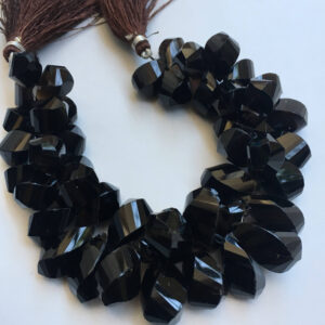 New Brand- Natural Smokey Quartz Twisted 9x14-19x11 Mm Approx Briolette Beads, 8 Inch Strand For Jewelry Making