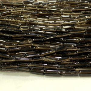 Pack Of 2 Strands Good Quality Natural Smokey Quartz 4/13 Mm Approx Smooth Pipe Beads High Quality Beads 13 Inches