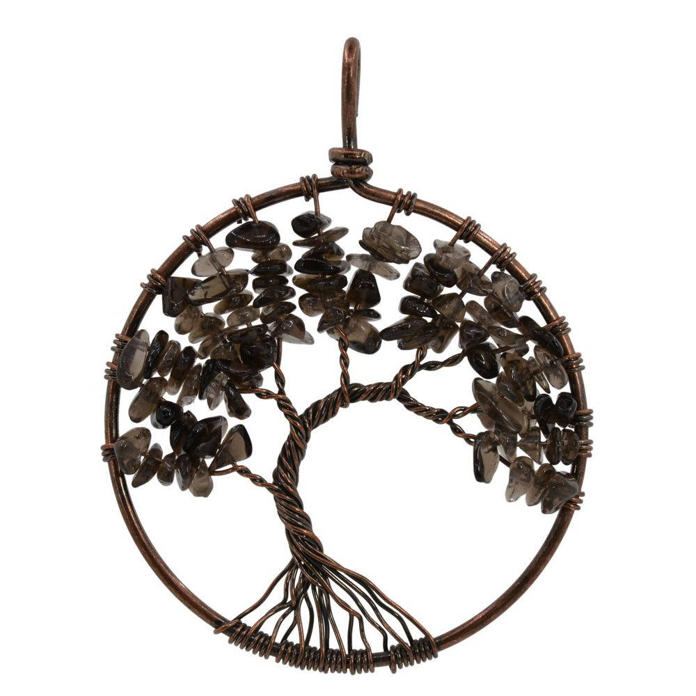 50mm Smoky Quartz Vintage Style Tree Of Life Handmade Natural Gemstone Pendant 50mm Smoky Quartz Vintage Style Tree Of Life Handmade Natural Gemstone Pendant