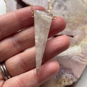 Smoky Quartz Crystal Necklace: 14k Gold Filled Pendant, Healing Stone
