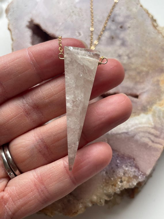 Smoky Quartz Crystal Necklace: 14k Gold Filled Pendant, Healing Stone