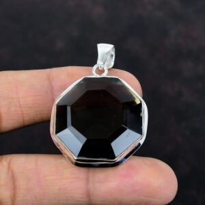 Faceted Smoky Quartz Pendant: Handmade 925 Sterling Silver Jewelry