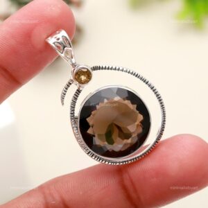 Handmade Smoky Quartz Pendant: 925 Sterling Silver Gemstone Jewelry