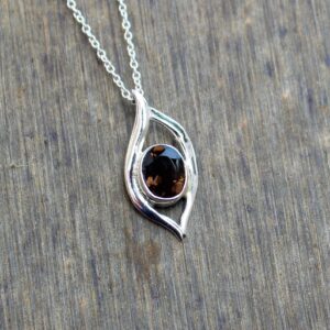 Handmade Sterling Silver Smoky Quartz Pendant - Natural Gemstone Jewelry