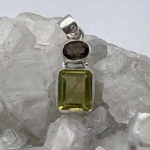 Lemon Quartz and Smokey Quartz Pendant