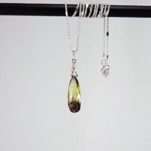 Lemon and Smoky Quartz Pendant Necklace/ Gemstone/ Meditation Crystal/ Calming/ Lemon/ Smoky/ Quartz/ Pendant/ Necklace/ faceted gemstone