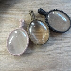 Smoky Quartz Pendant Necklace, Grounding Protection Stone Necklace, Large Gemstone Pendants, Quartz Pendant, Big Stone Macrame Necklace