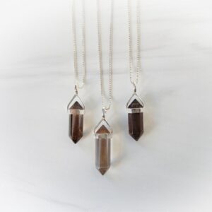 Smoky Quartz Necklace Sterling Silver • Sterling Gemstone Point Pendants • Healing Crystal Necklace • Layering Necklace • For Crystal Lover Smoky Quartz Necklace Sterling Silver • Sterling Gemstone Point Pendants • Healing Crystal Necklace • Layering Necklace • For Crystal Lover