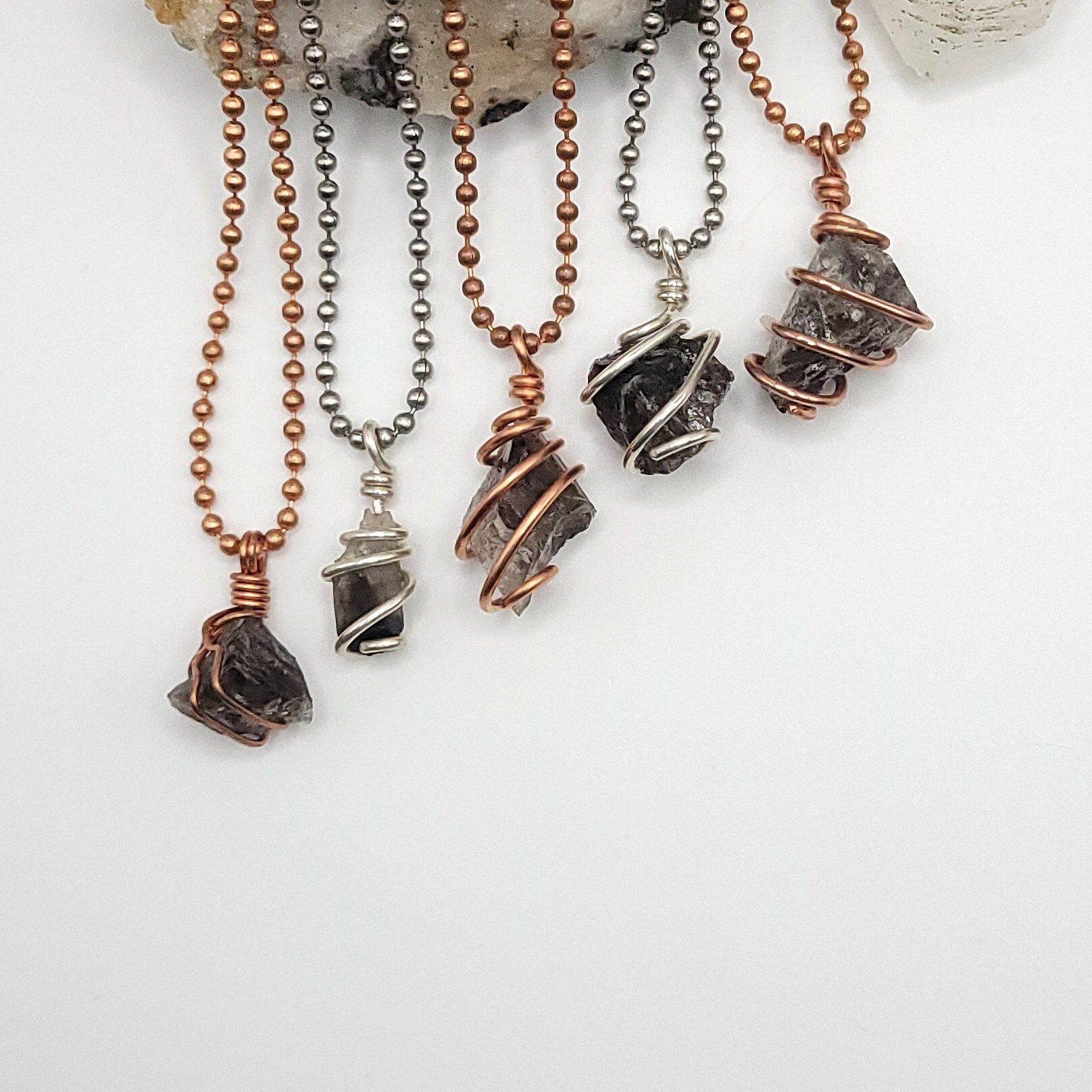 Smoky Quartz Necklace, Wire Wrapped Smoky Quartz Pendant, Smoky Quartz Crystal Jewelry