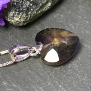 Smokey Quartz Heart Pendant: Sterling Silver Bail, 12mm