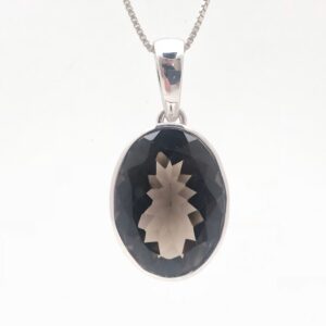 Smokey Quartz Silver Pendant // 925 Sterling Silver // Smoky Quartz Necklace