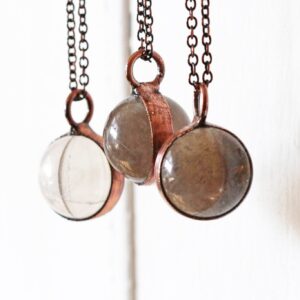 Smoky Quartz Sphere Necklace - Crystal Orb Pendant - Layering Necklace Smoky Quartz Sphere Necklace - Crystal Orb Pendant - Layering Necklace