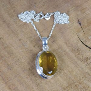 Smoky Quartz Sterling Silver Pendant: Faceted Gemstone Jewelry